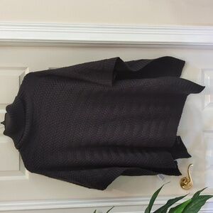 Echo Women's Black Knit Turtleneck Poncho Cape Size One Size